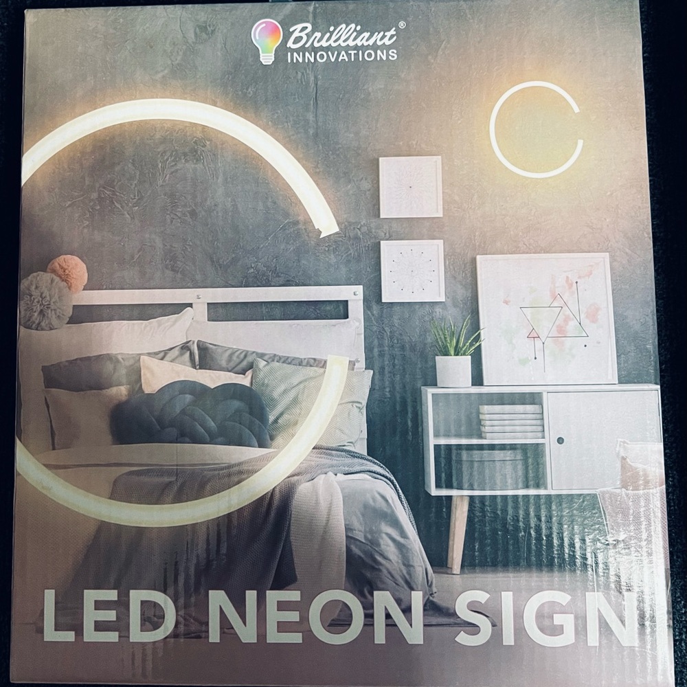 Circular LED Neon Sign - White